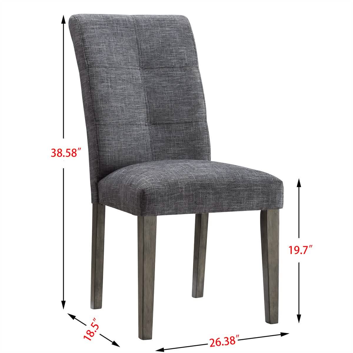 2-Pieces Set: Dining Room Chairs with Solid Wood Legs
