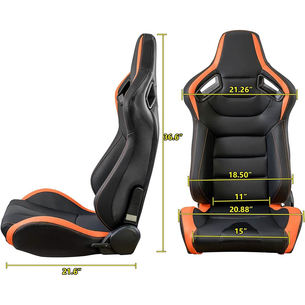 2-Pieces Set: Universal PVC Leather Bucket Seats