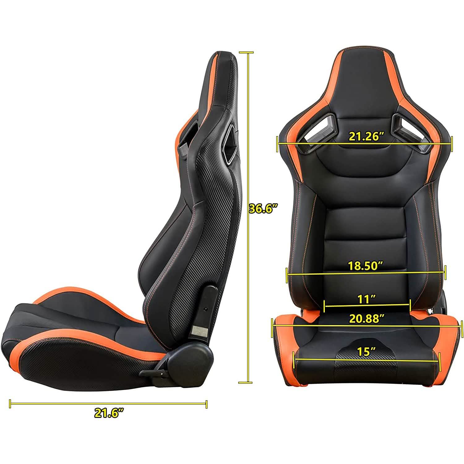 2-Pieces Set: Universal PVC Leather Bucket Seats