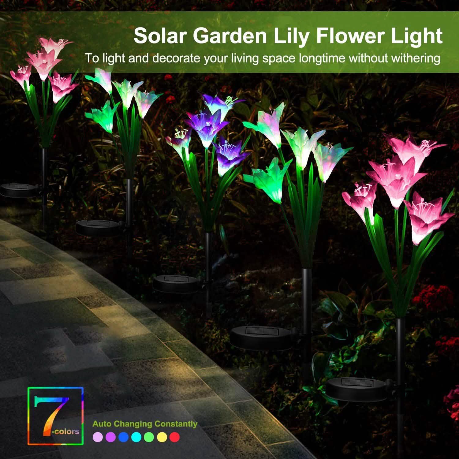 2-Pieces: Solar Garden Lights Outdoor