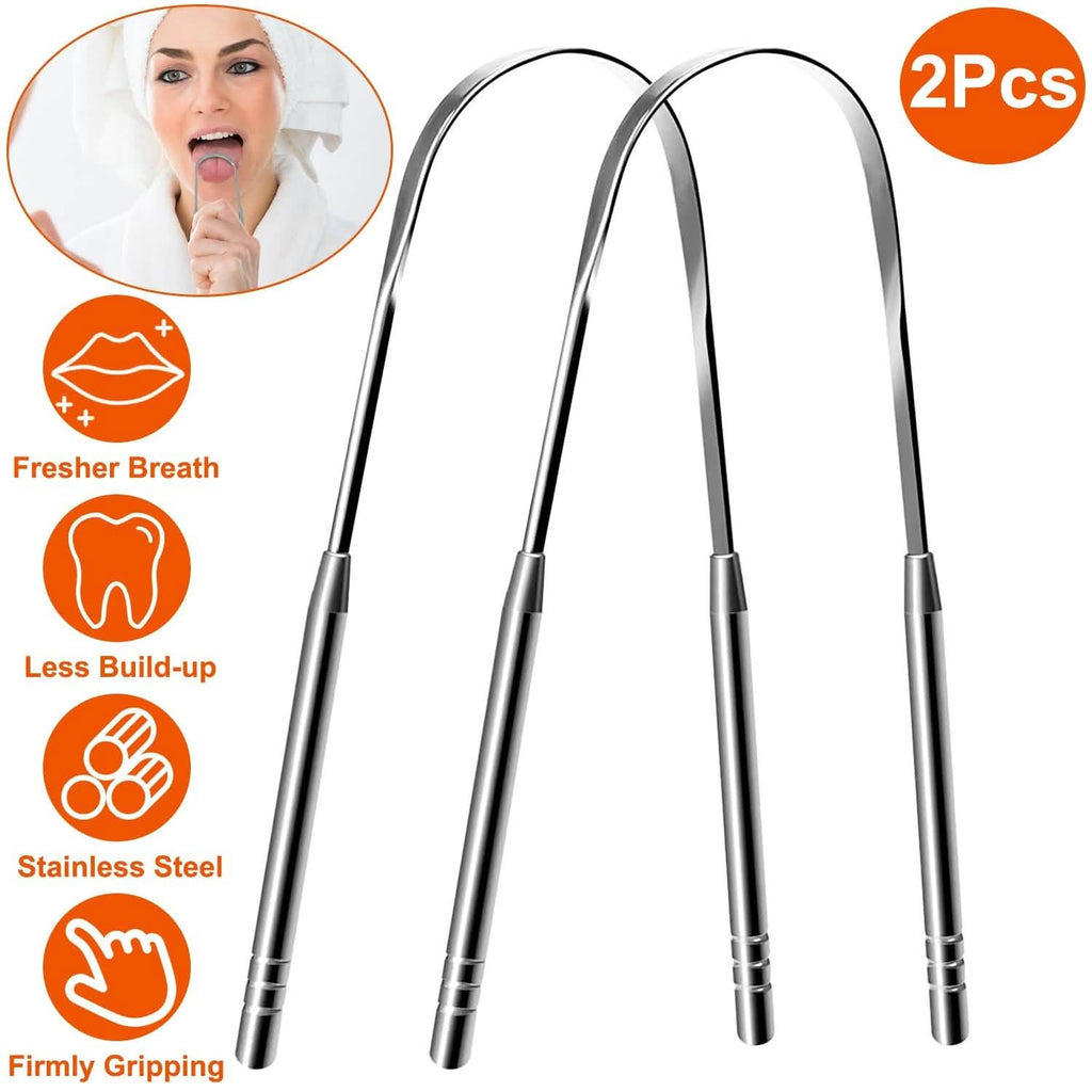 2-Pieces: Tongue Scraper Cleaner Stainless Steel
