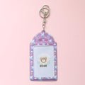 2 Pockets Colorful Photo Card Holder Pockets for Mini Photo Sticker & Name Card 3 Inch 6.35 x 9cm Photos with Key Chain Album Gifts For Valentines Day
