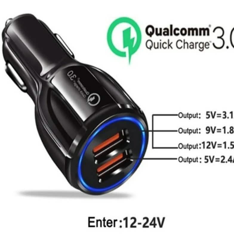 2-Port USB Fast Car Charger Adapter
