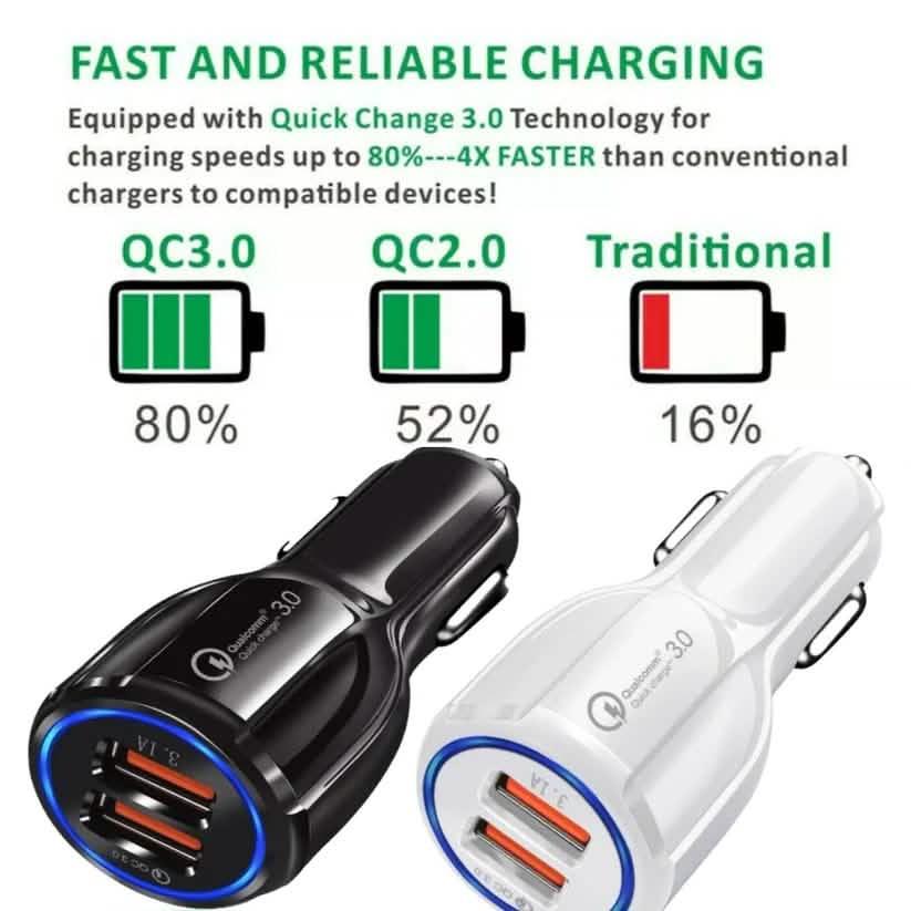 2-Port USB Fast Car Charger Adapter