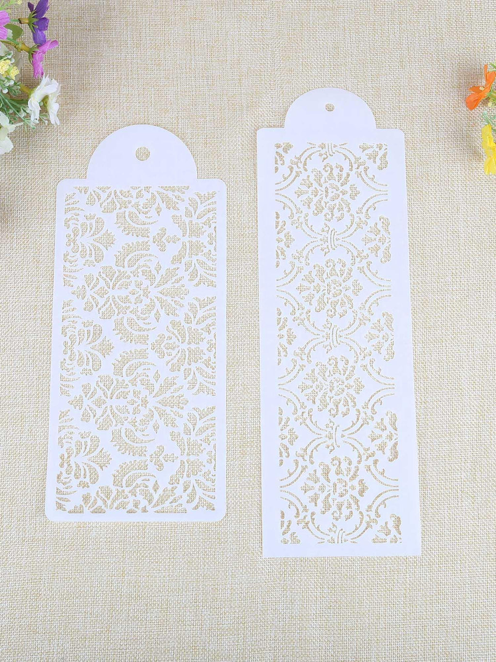 2 Style Cake Side Cupcake Cake Sugarcraft Decoration Cake Mould Plastic Baking Cake Decorating Tool 2 Pieces Cupcake Stencil Cake Side Decorating Templates Powdered Sugar Template Wedding Cake Decor Flower Molding