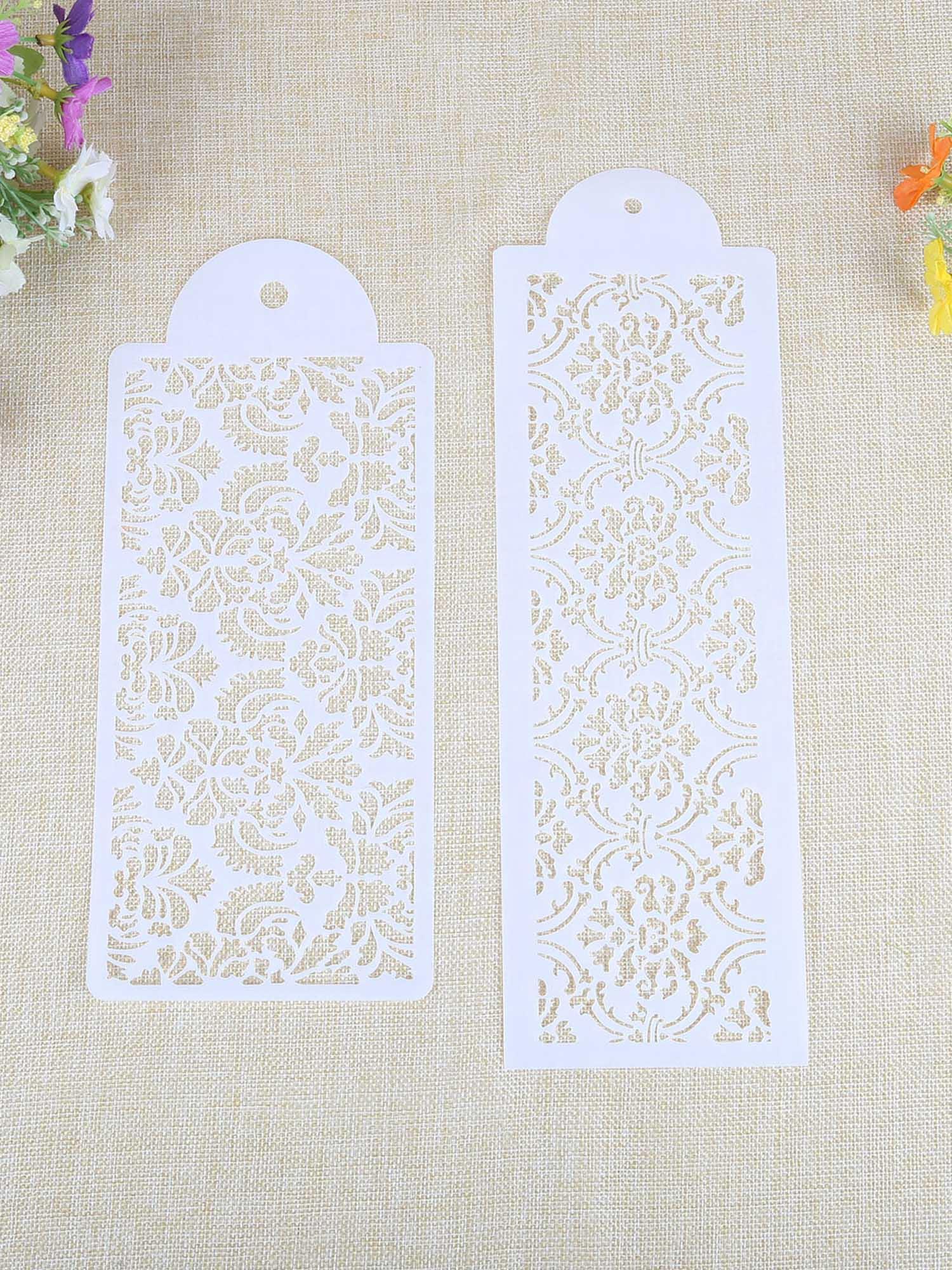 2 Style Cake Side Cupcake Cake Sugarcraft Decoration Cake Mould Plastic Baking Cake Decorating Tool 2 Pieces Cupcake Stencil Cake Side Decorating Templates Powdered Sugar Template Wedding Cake Decor Flower Molding
