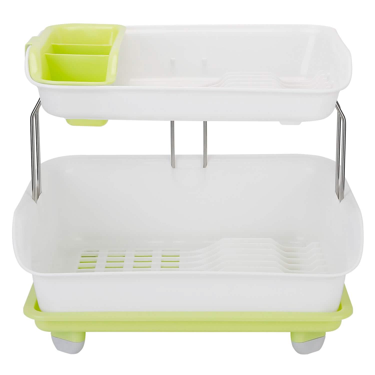 2-Tier Dish Drying Rack Cutlery Drainer
