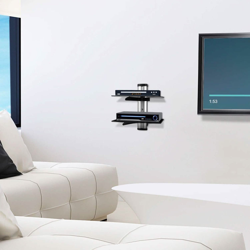 2 Tier Dual Glass Shelf Wall Mount
