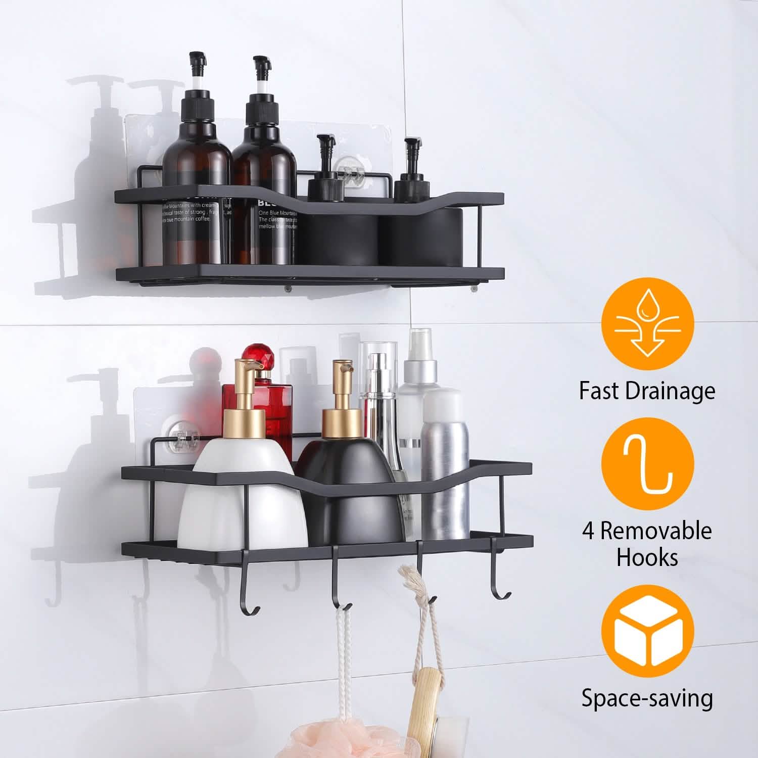 2-Tier Shower Caddy Shelf Holder