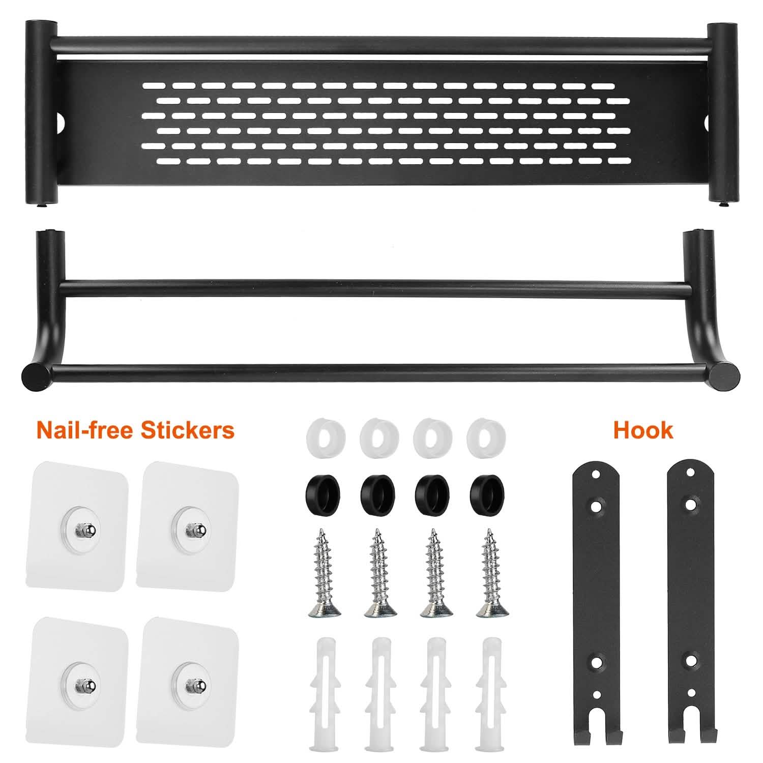 2-Tier Wall Mounted Towel Rack
