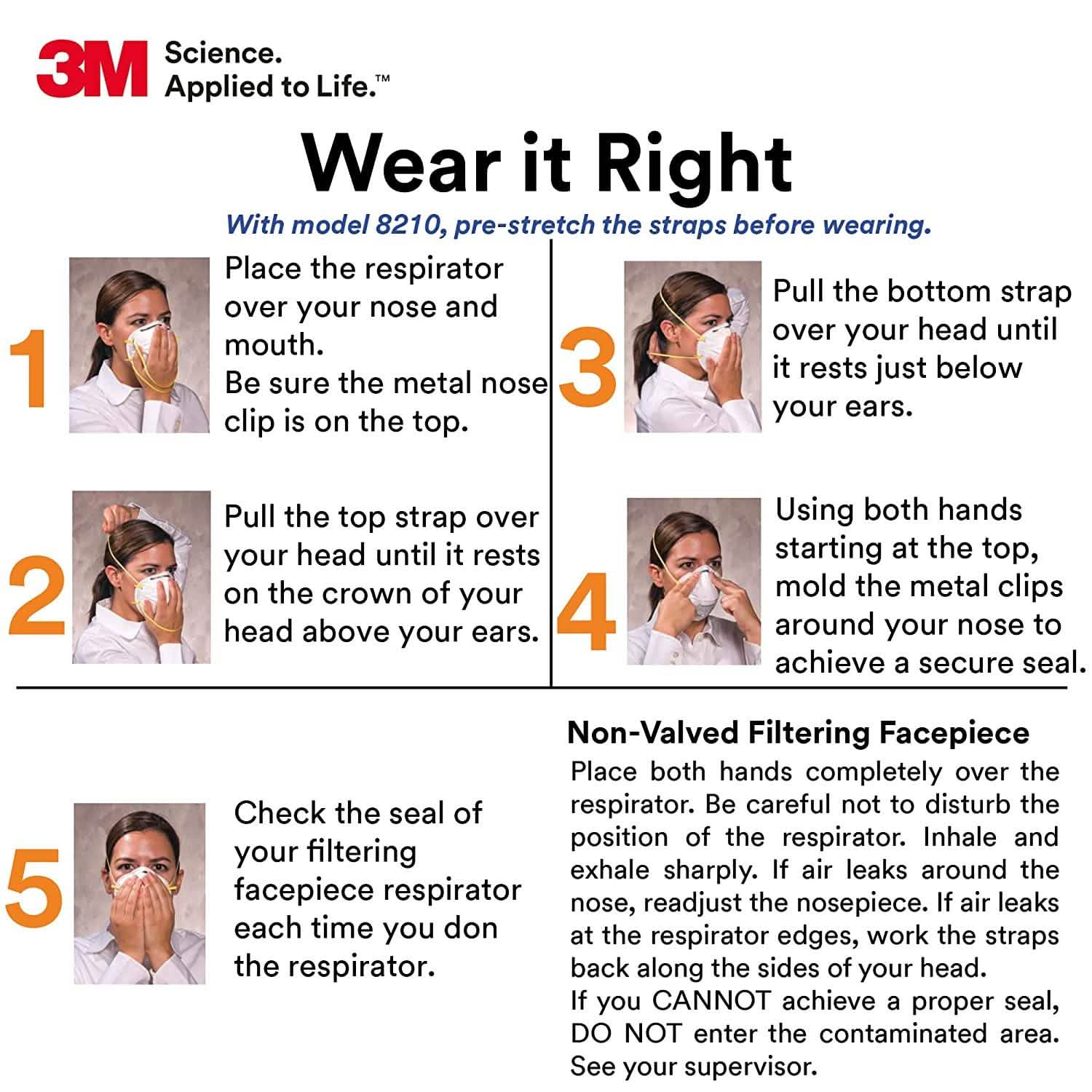 20-Pack: 3M Personal Protective Equipment 8210 Particulate Respirator