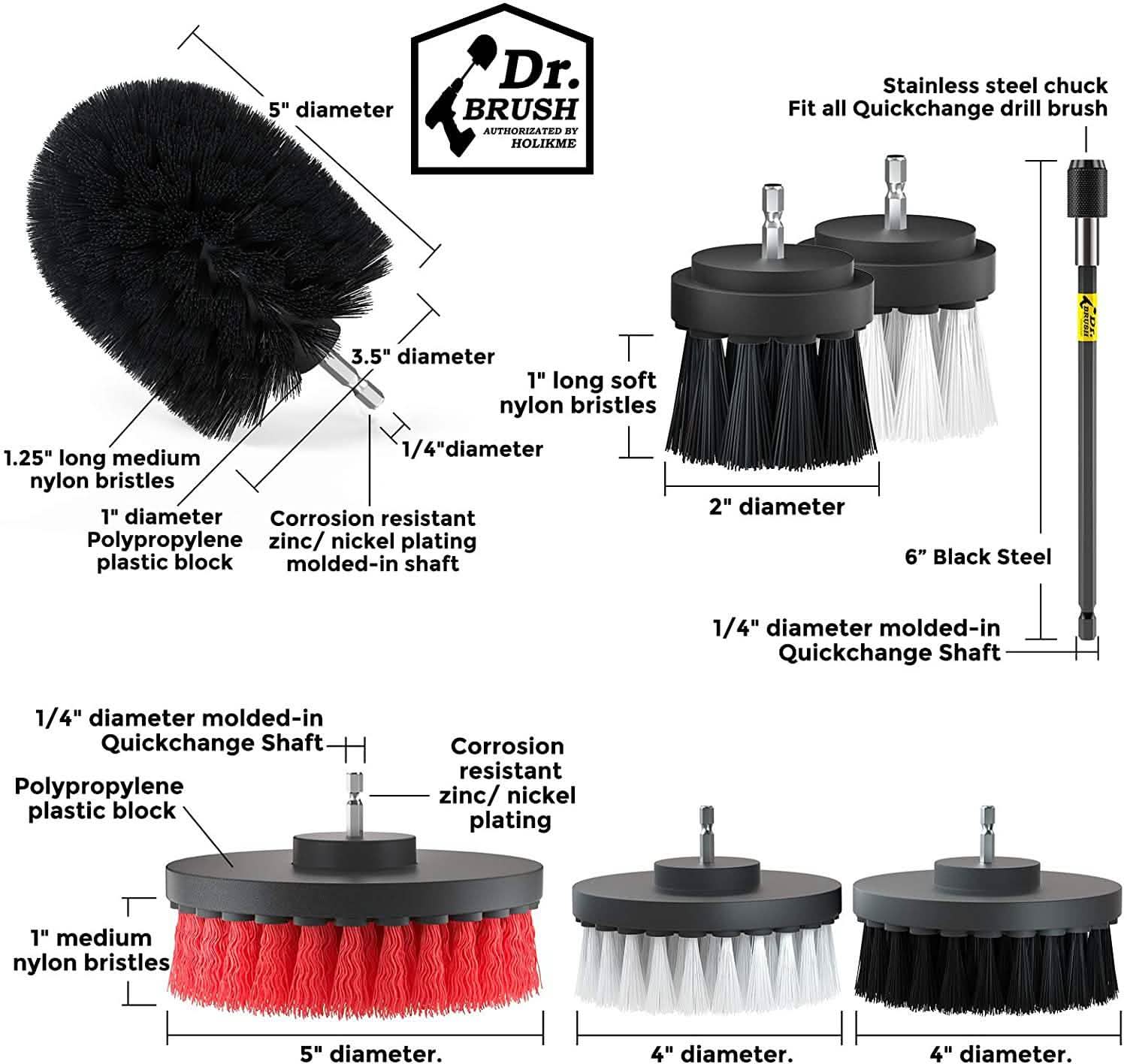20-Pack: Holikme Drill Brush Attachments Set
