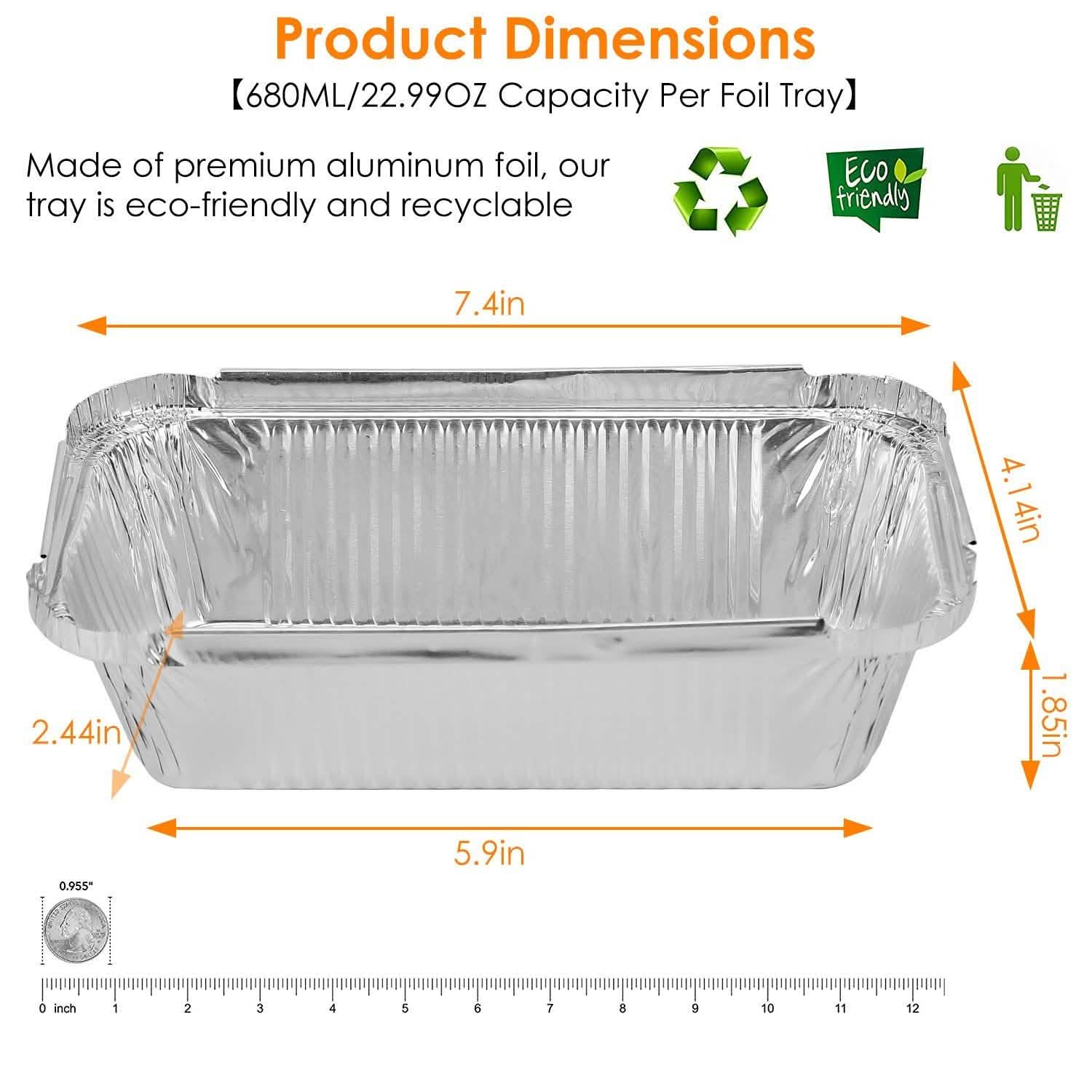 20-Piece: Disposable Aluminum Foil Pans