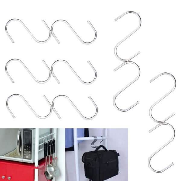 20-Piece: Household Holder Kitchen Stainless Steel S Shaped Hooks