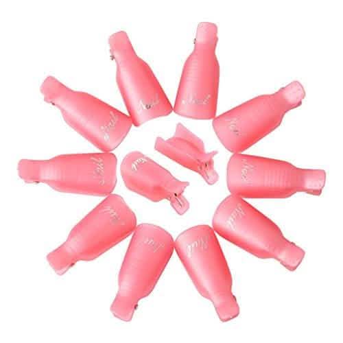 20-Piece Set: Plastic Acrylic Nail Art Soak Off Cap Clip UV Gel Polish Remover Wrap Tool