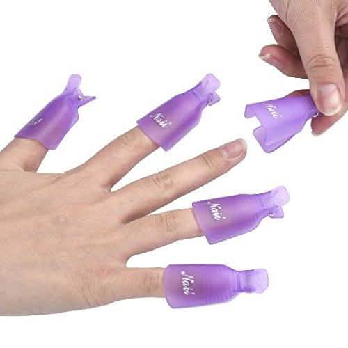 20-Piece Set: Plastic Acrylic Nail Art Soak Off Cap Clip UV Gel Polish Remover Wrap Tool
