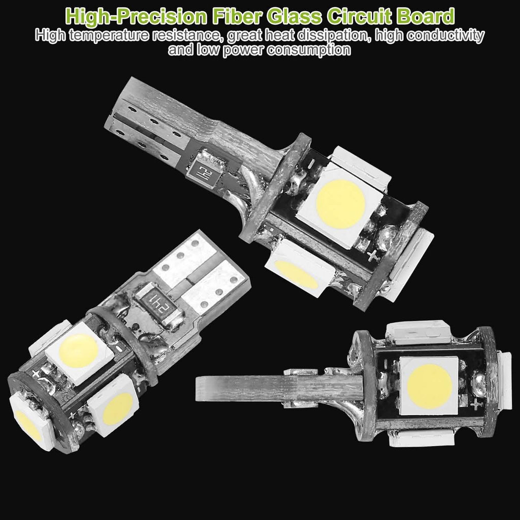 20-Piece: T10 SMD5050 LED Light Bulbs