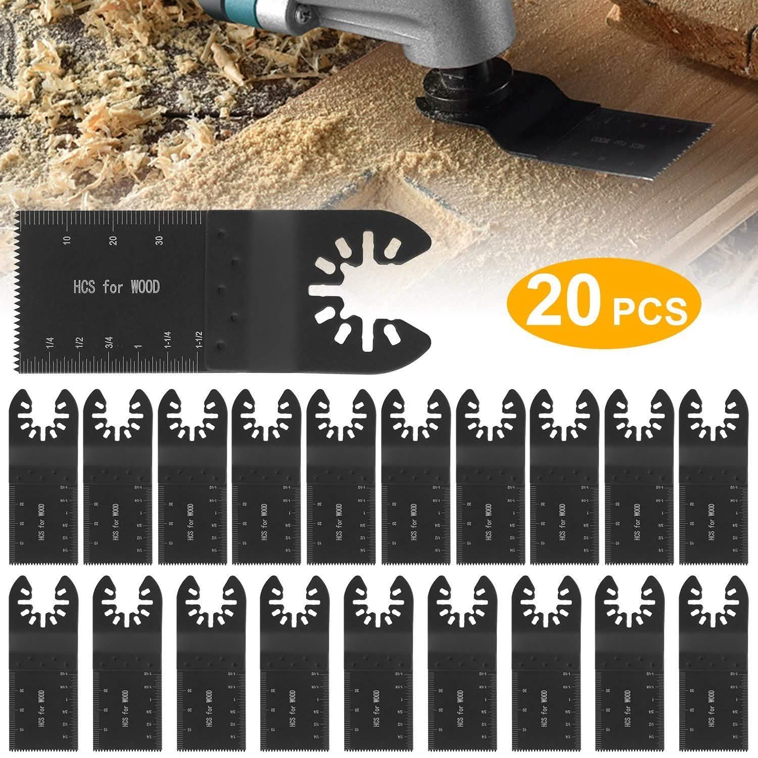 20-Pieces Set: Saw Blade Metal Oscillating Multitool Cutter Fit