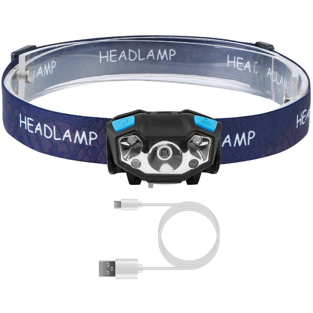 20000LM LED Headlamp USB Rechargeable Wave Motion Sensor Headlight