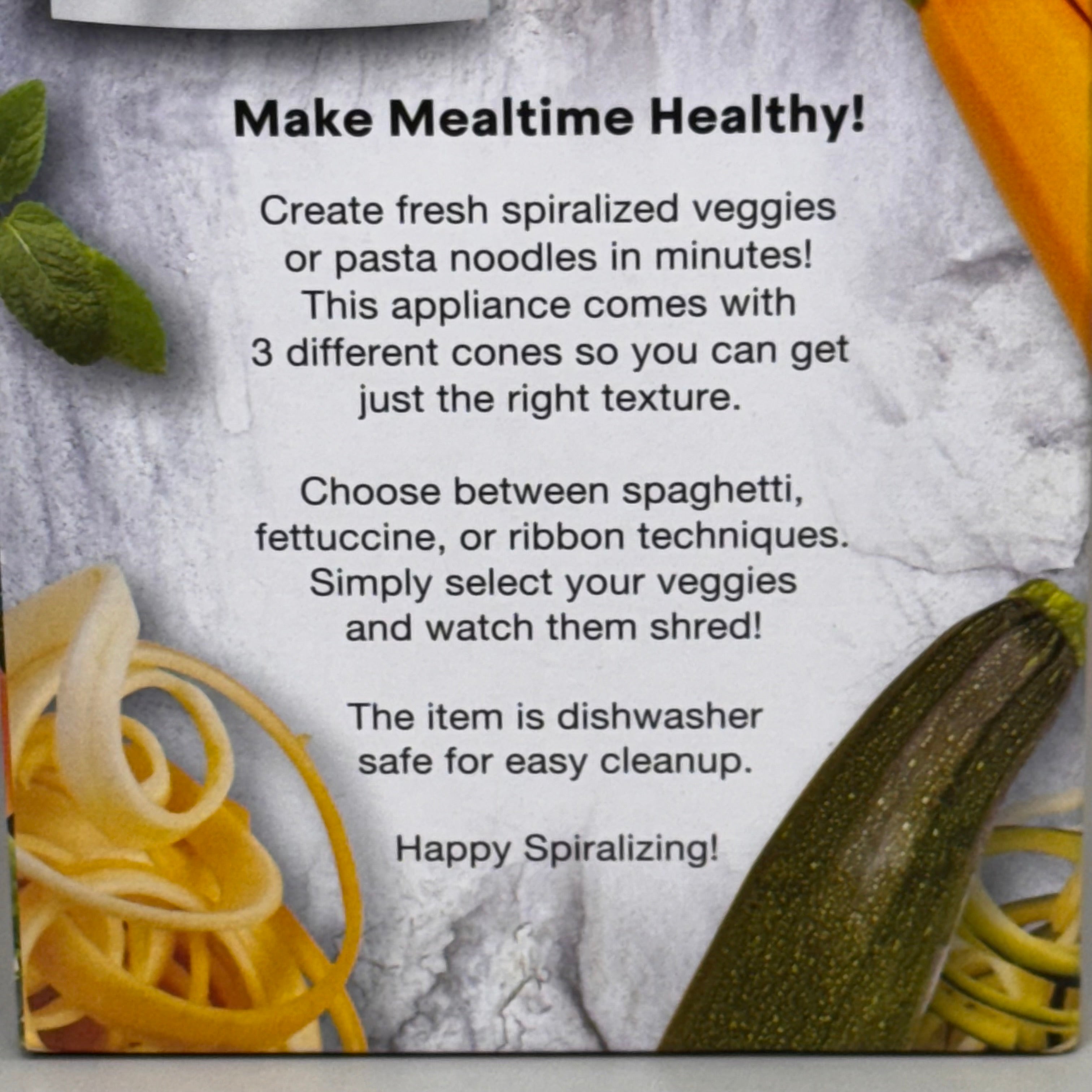 MASTERCHEF Electric Spiralizer includes 3 Spiral Blades 12" x 9.5" White/Orange