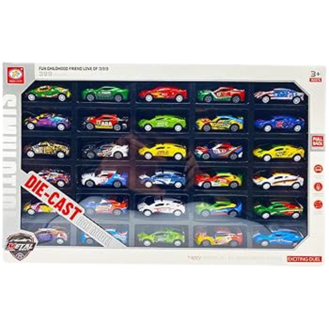 30-Piece Die-Cast Car Set (Pull Back Vehicles)
