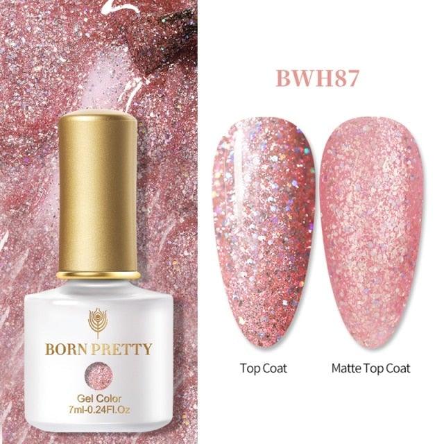 2021 New Womens Colorful Nail Gel Polish Modern Glitter Pink Purple UV Diamond Stylish Design Nail Colors Gel