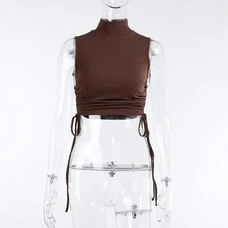 Summer cute fashion Women High Neck Crop Tank Top cute fashion styles best tank tops