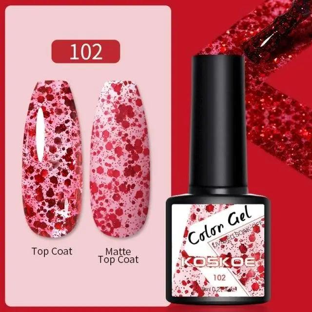 Spring Summer Nail Gel Polish Colorful UV LED Diamond Stylish Glossy and Matte Fashion Design For Womens