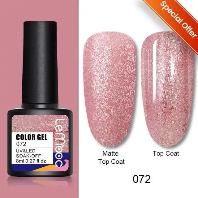 Spring Summer Nail Gel Polish Colorful UV LED Diamond Stylish Glossy and Matte Fashion Design For Womens