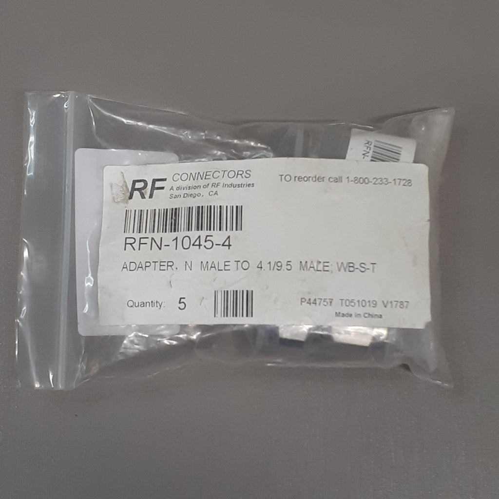 RF INDUSTRIES Adapter; N Male To 4.1/9.5 Male; White Bronze Body Plating RFN-1045-4 (New)