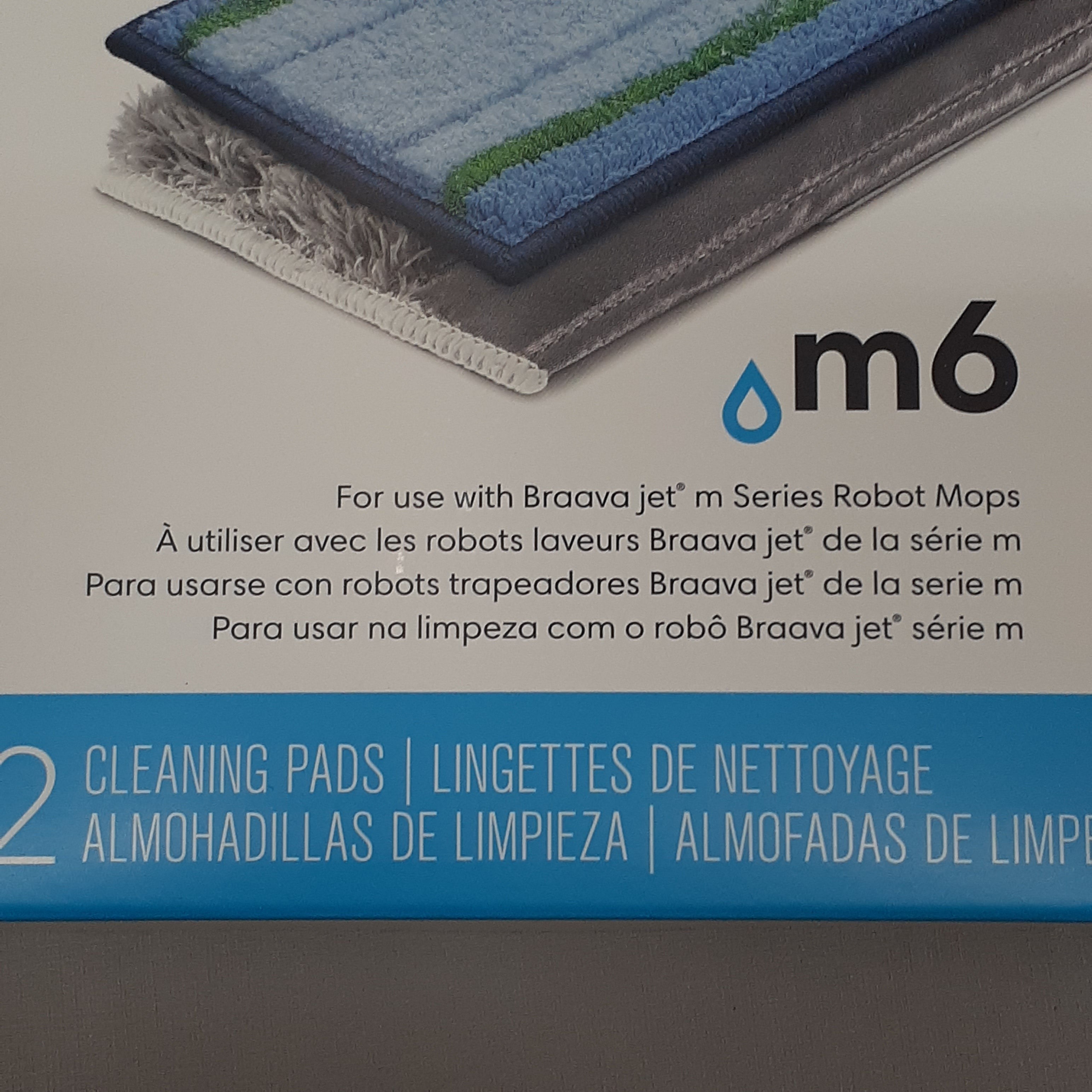 IROBOT Brava Jet Cleaning Pads Comes w/ 1 Wet pad & 1 Dry Pad OEM Blue/Grey (New)