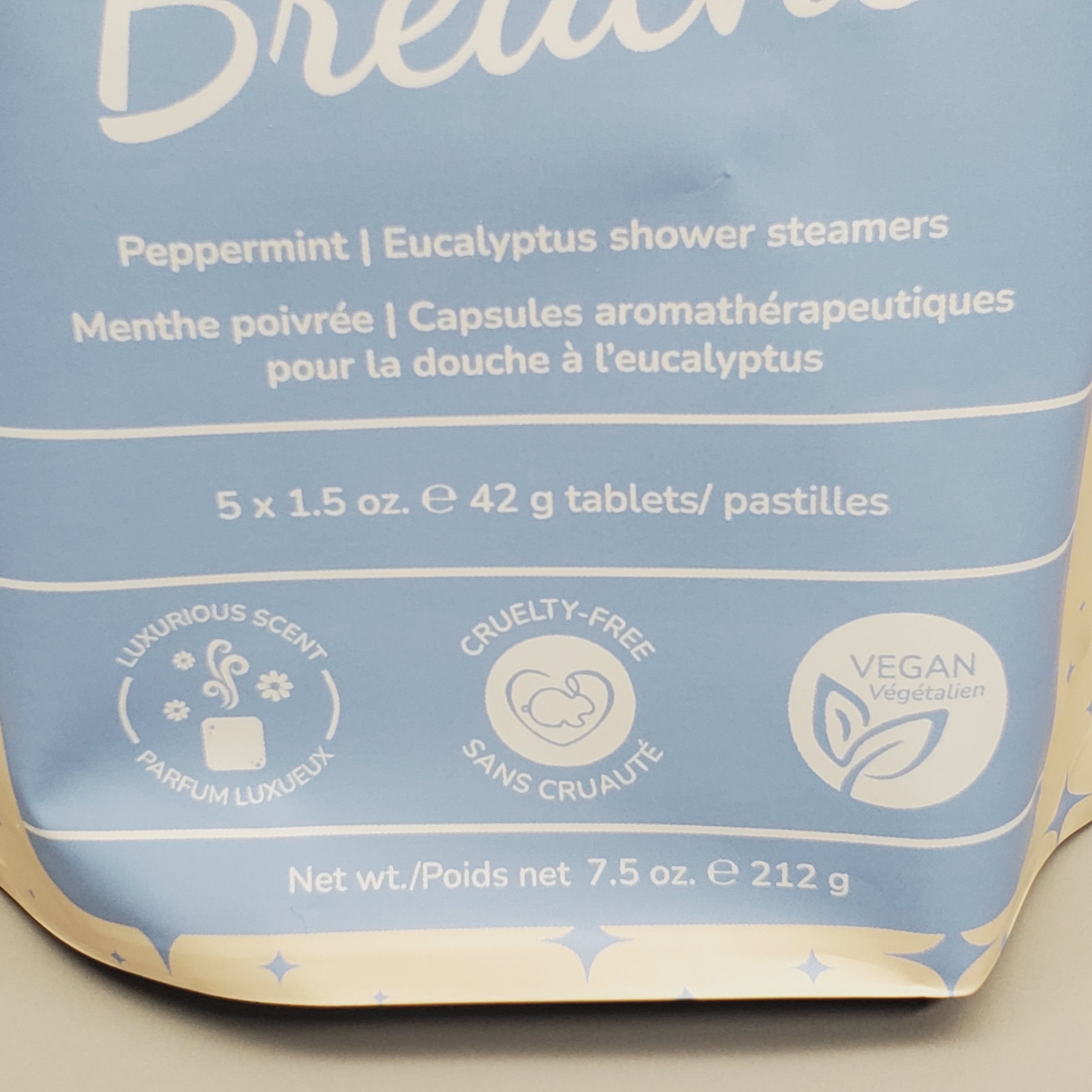 ZA@ THE RADIANT RHINO Breathe Peppermint Eucalyptus Shower Steamers 6-PK! 5x1.5oz Tablets 7.5oz (New) D