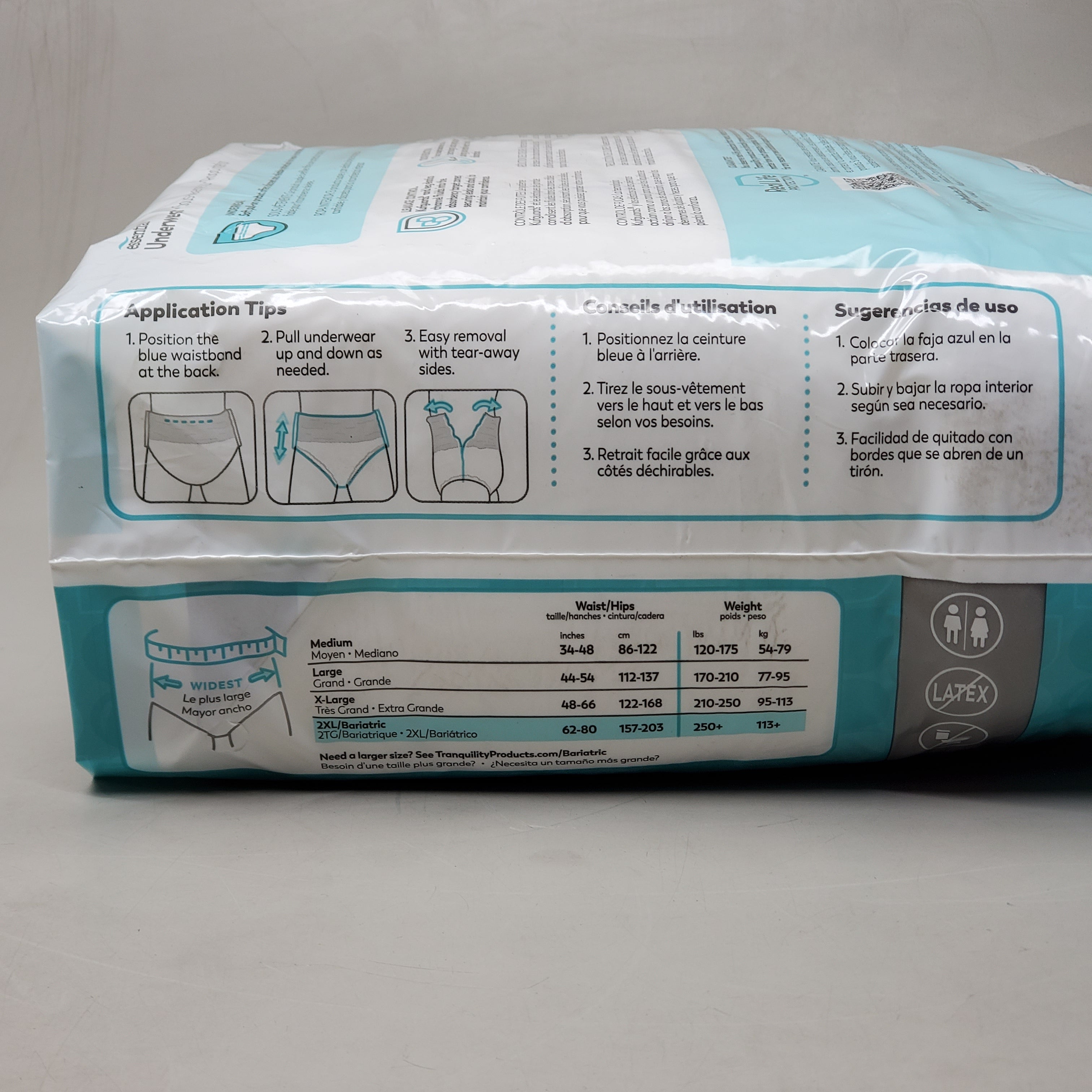 TRANQUILITY 12PK! Essential Adult Absorbent Underwear Heavy Protection SZ 2XL 2608
