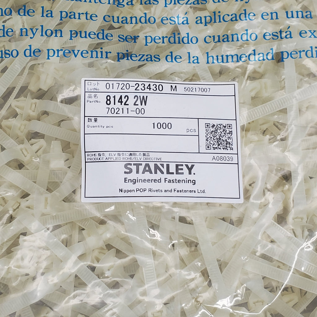 STANLEY (1000 Pack) Engineered Fastening Winged Push Mount 3" Cable Ties 8142 2W 70211-00