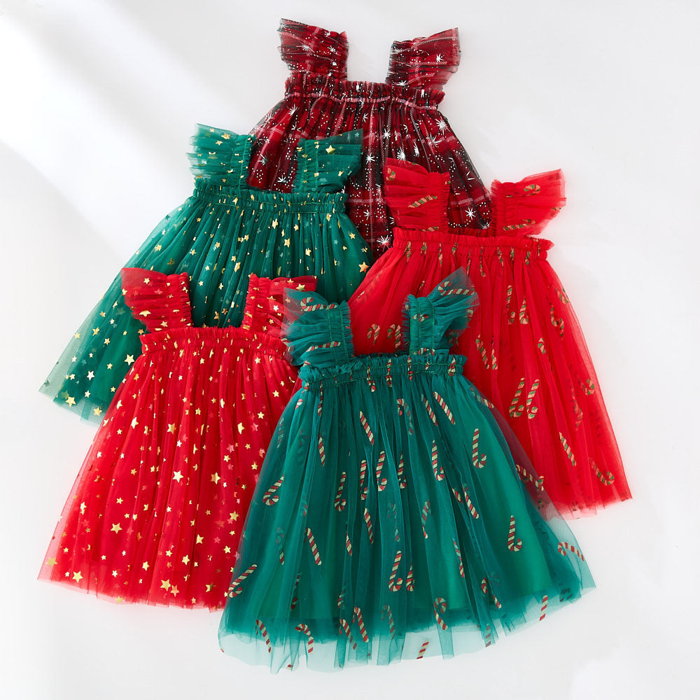 Christmas New Children Shirt XINGX Suspender Skirt For Girls
