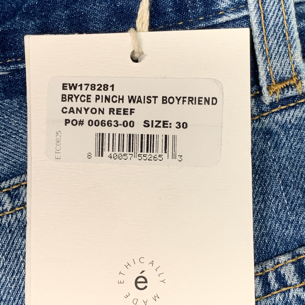 ETICA Bryce Pinch Waist Boyfriend Pant Canyon Reef Certified Organic Size 30 EW178281
