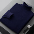Men's high collar pullover sweater for autumn and winter, loose knit base sweater for men
