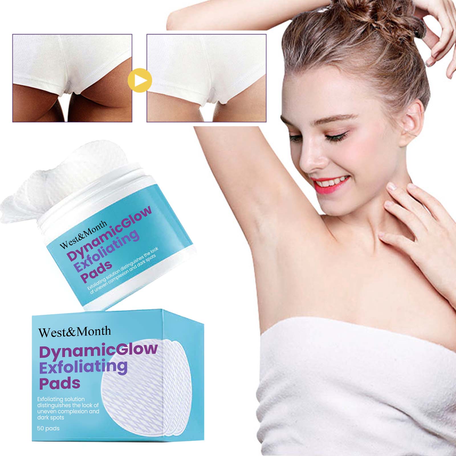 Exfoliating Pad, Clean Dead Skin Fade Black Delicate Brightening Skin Pad