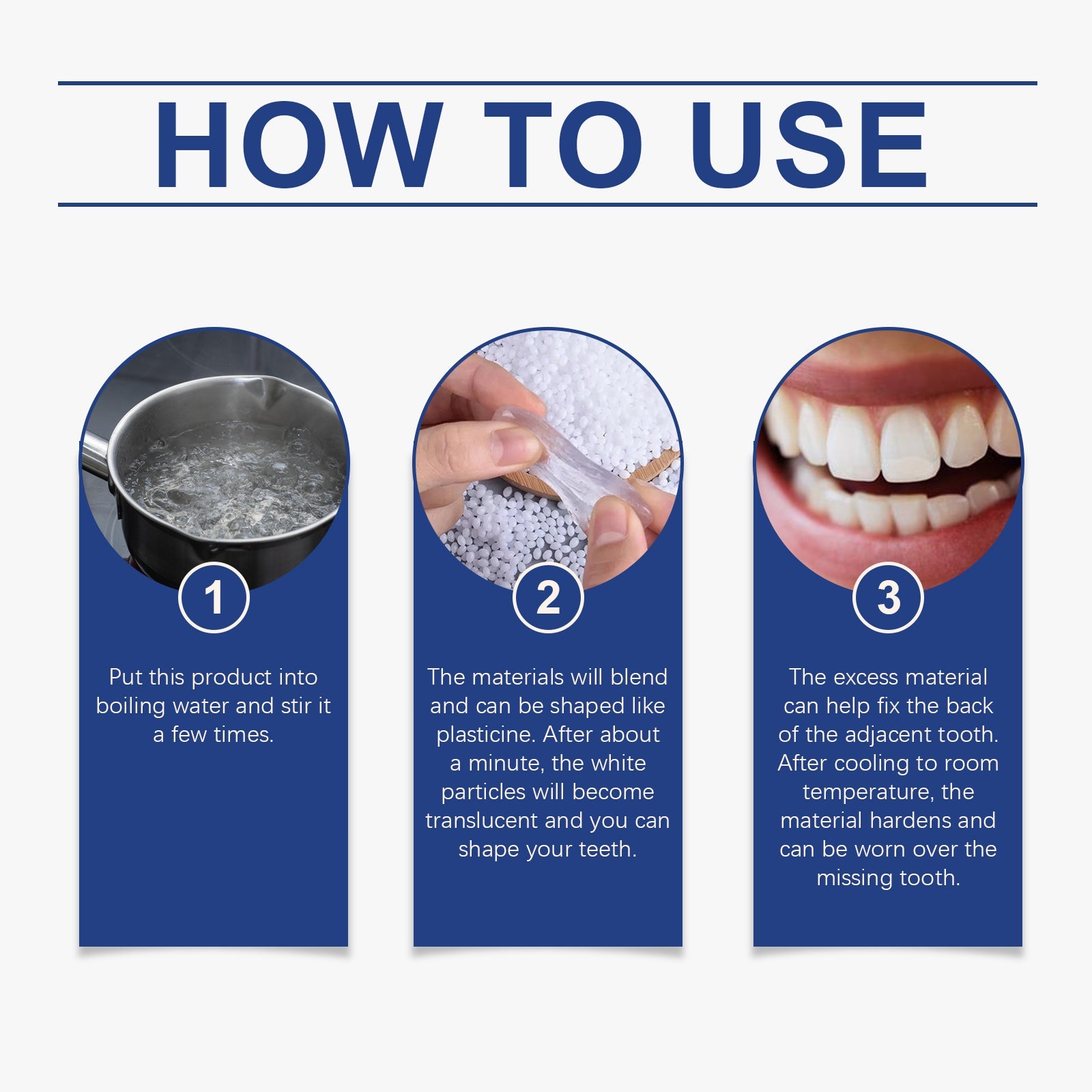 Solid Dental Glue, Temporary Dental Fillings For Modified Teeth And Dentures For Dentures