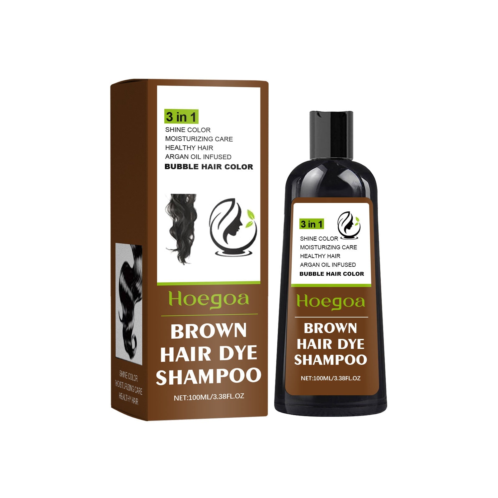 HOEGOA Hair Dye Shampoo, Gentle Hair Moisturizing Hair Fast Easy Coloring Lasting Hair Cream