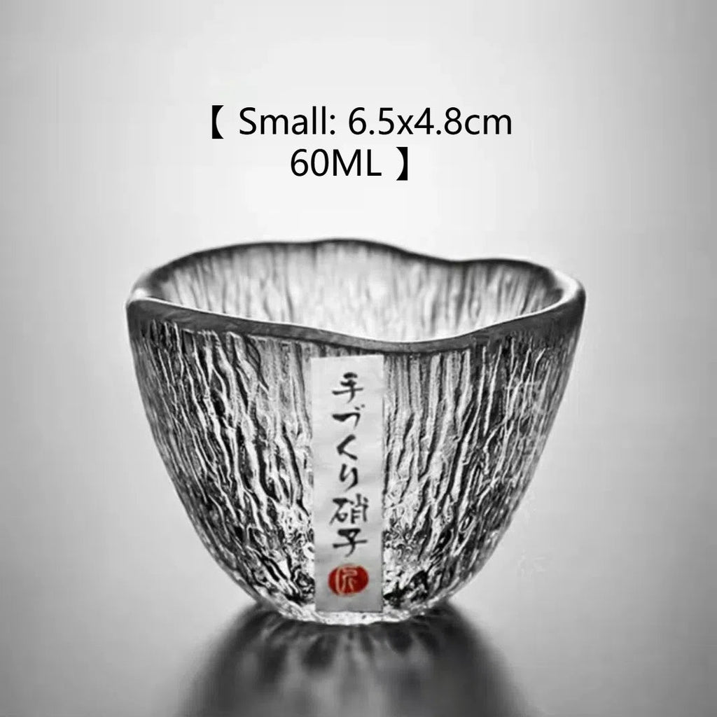 Small personal cup tea tasting cup hammer patterned kung fu heat-resistant glass single cup small cup tea cup
