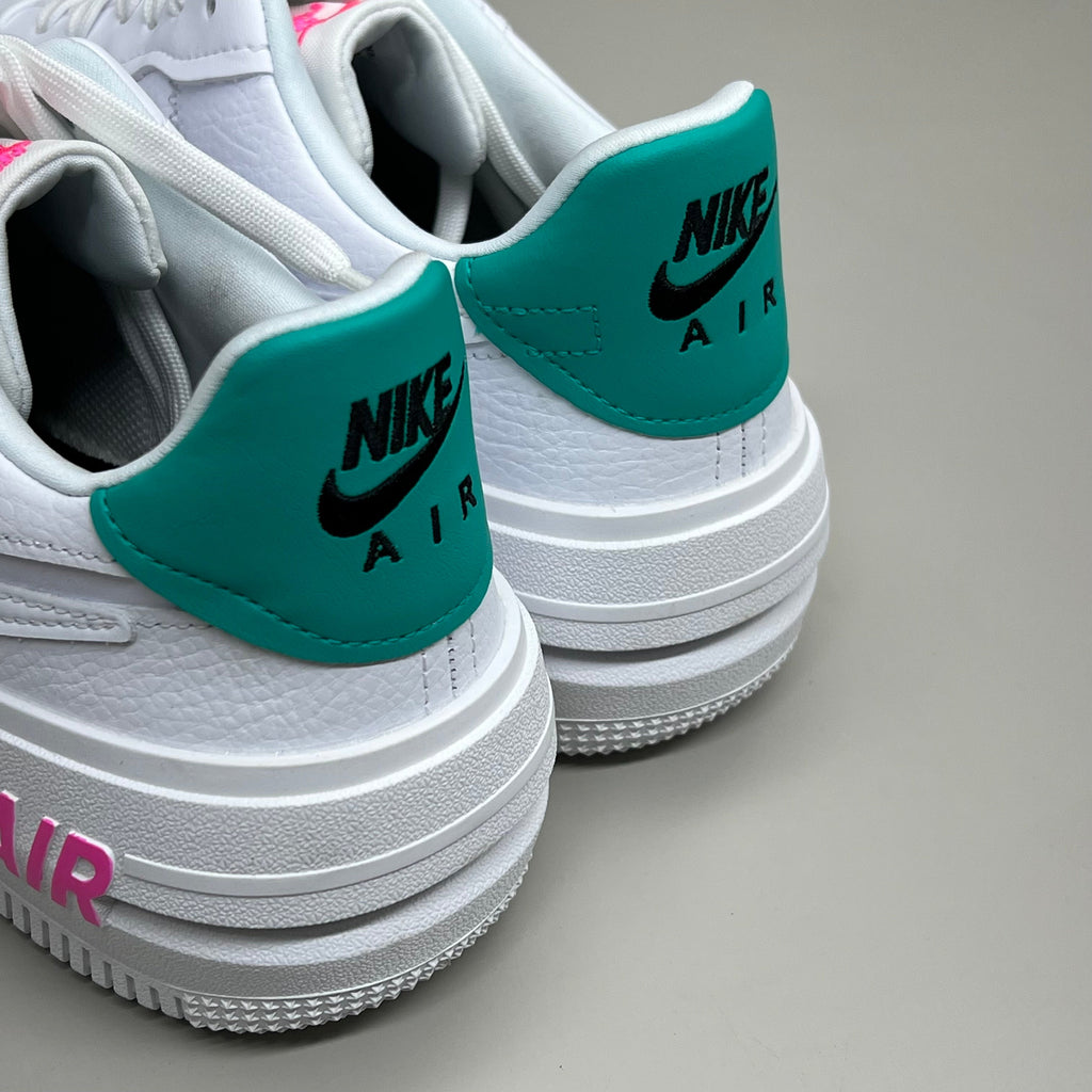 NIKE Air Force 1 PLT.AF.ORM Tapered Toe Sz Women's 7.5 White/Pink/Blue FN7180-100