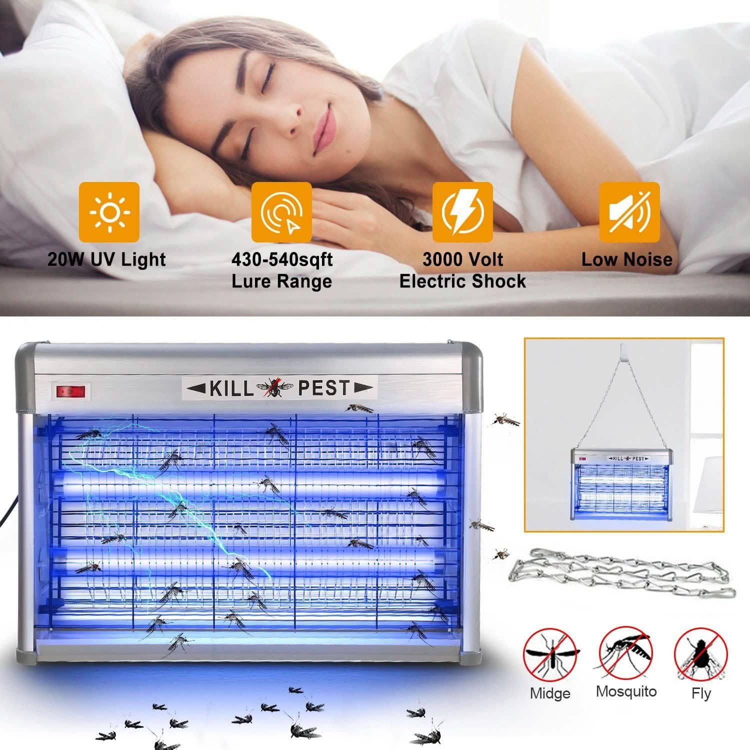 20W Electric Fly Bug Zapper Mosquito Insect Killer