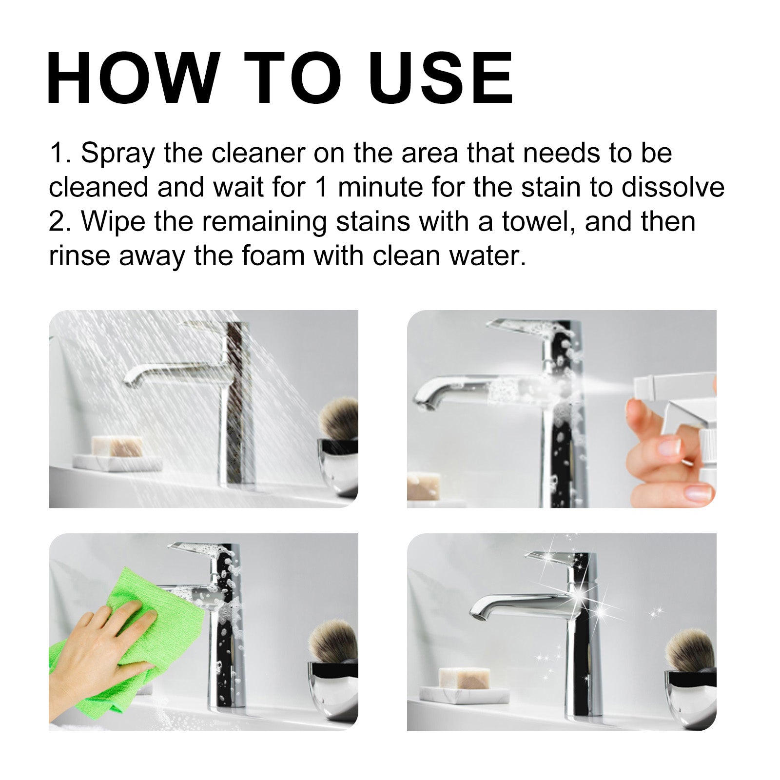 Power Bathroom Foamer, Toilet Tub Wash Basin Tile Decontamination Cleaning Spray