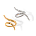 Jewelryposter Stainless Steel Geometric Open Ring Fashion Gold Metal Finger Women's Simple Personalized Jewelry Party Gift