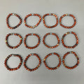 BEST WHOLESALE 12-PACK! Cuffed Beaded Calm Jasper Crystal Bracelets 3"