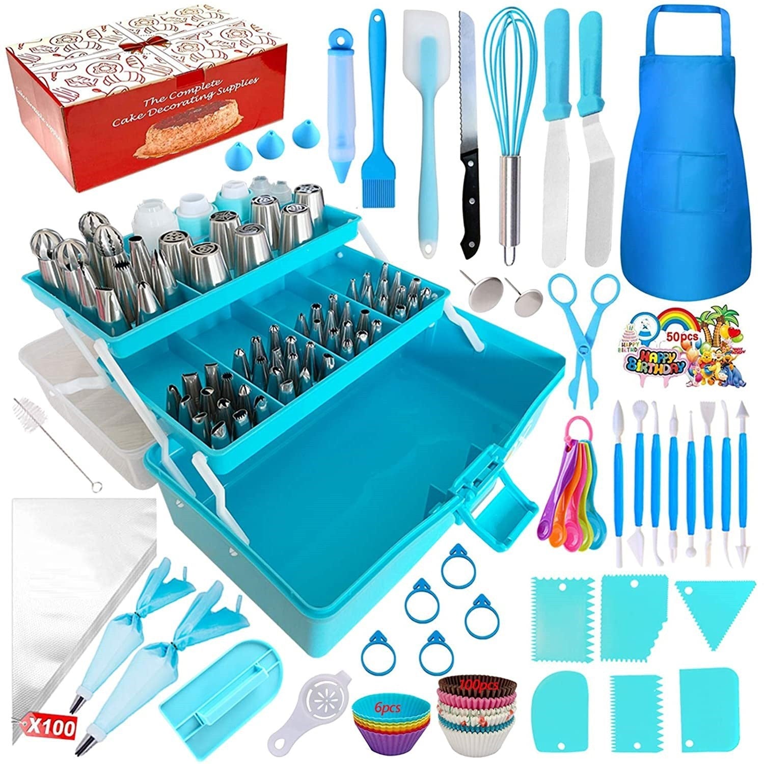 Baking Set Apron With Three-layer Storage Folding Gift Box