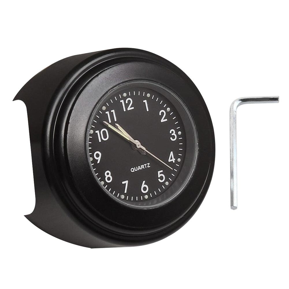 22-25mm Multi-functional Motorcycle Handlebar Mount Clock Universal Waterproof Motorcycle Handlebar Watch  Durable Practical Classic Waterproof Luminous Quartz Watch