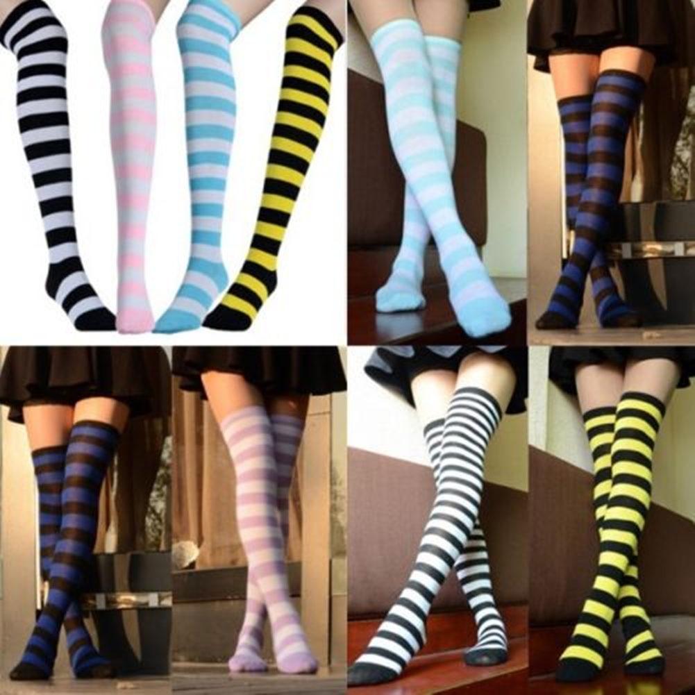 22 Colors Sweet Cute Girls Over Knee Long Printed Thigh High Cotton Socks Plus Size Over knee Socks for Women