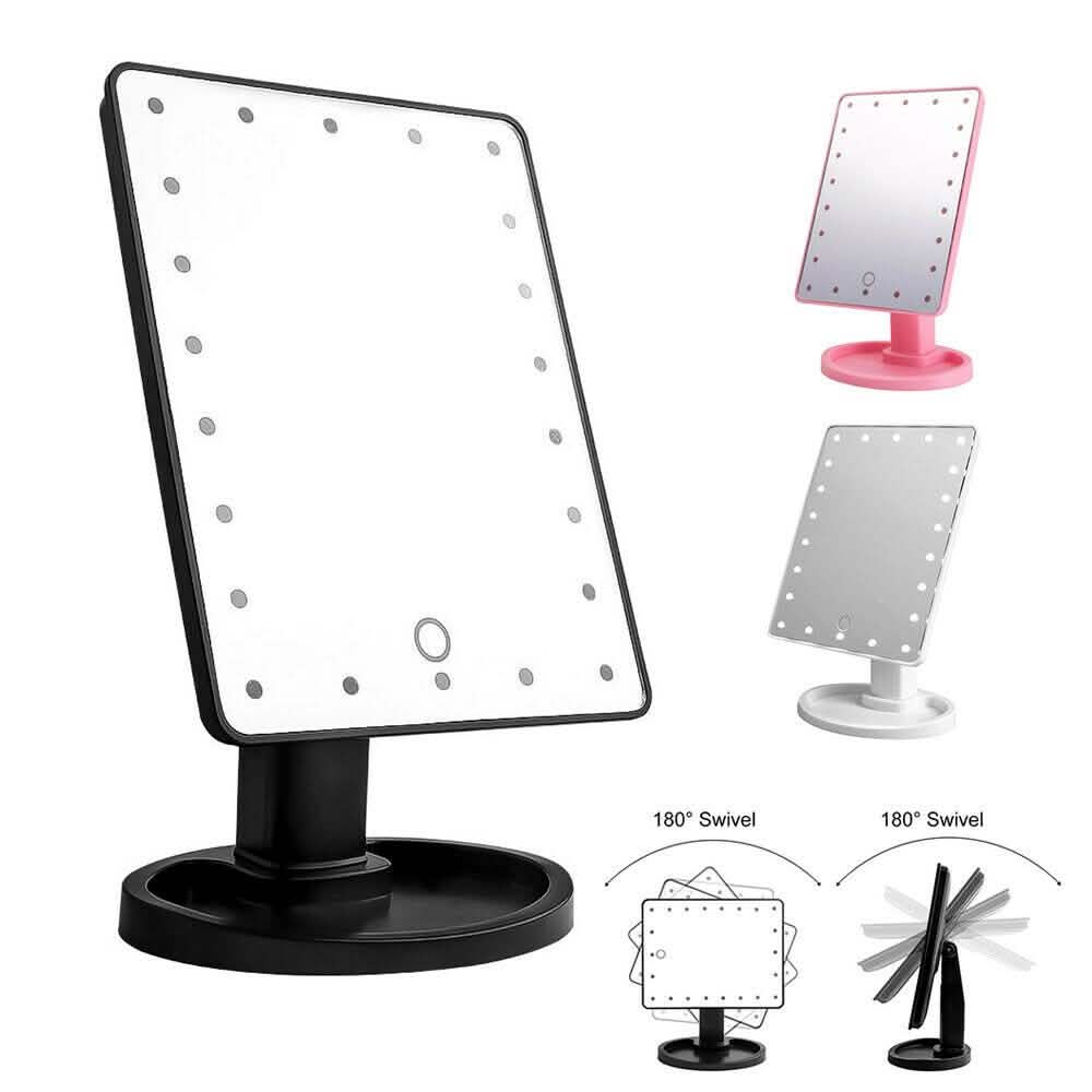 22 LED Touch Screen Desktop Stand Mirror